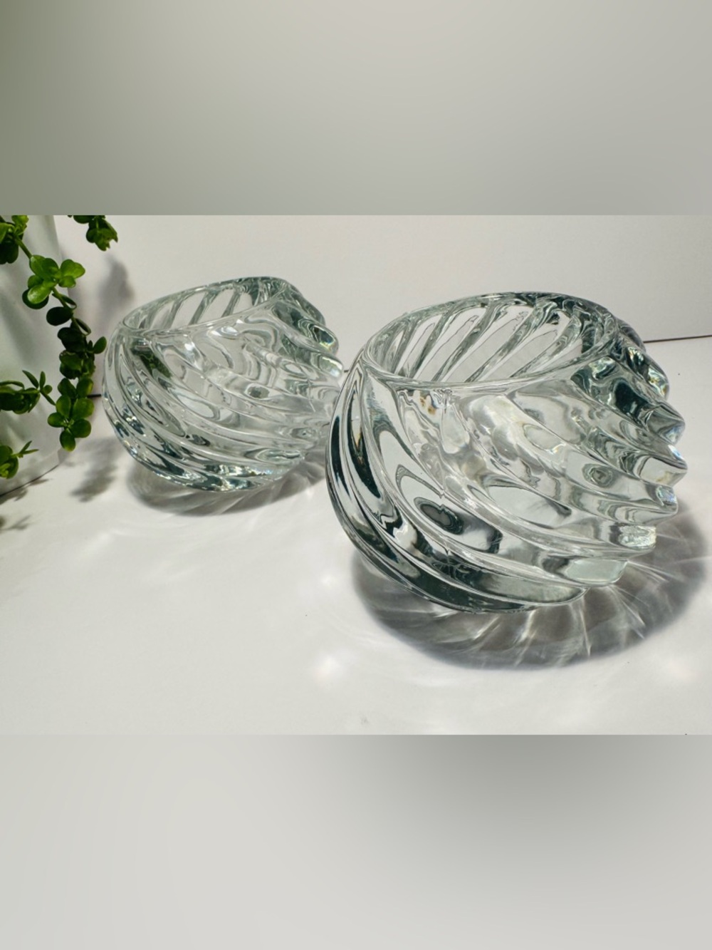 Retired PartyLite Illusions Votive 2 1/2” Tea Light Holders Set of 2